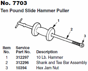 7703 - Ten Pound Slide Hammer Puller