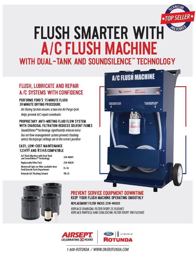 25840001 A/C Flush Machine with Dual Tank and SoundSilence™ Technology