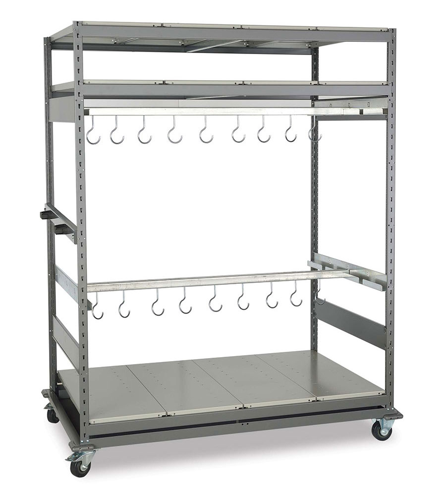 399SRE4543M Rousseau® Mobile Hanging Rack, 60"W x 36"D x 80"H